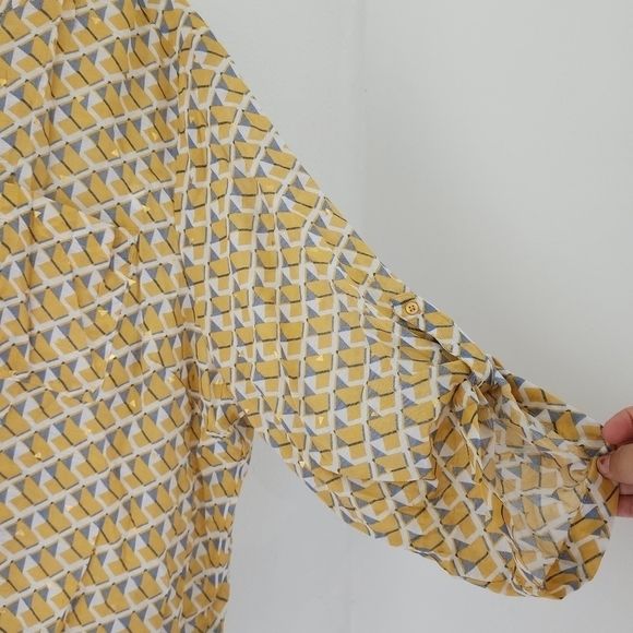 NWT Harve Benard Plus Soft Texture Yellow Gold Gray Blouse 3X - Picture 6 of 11